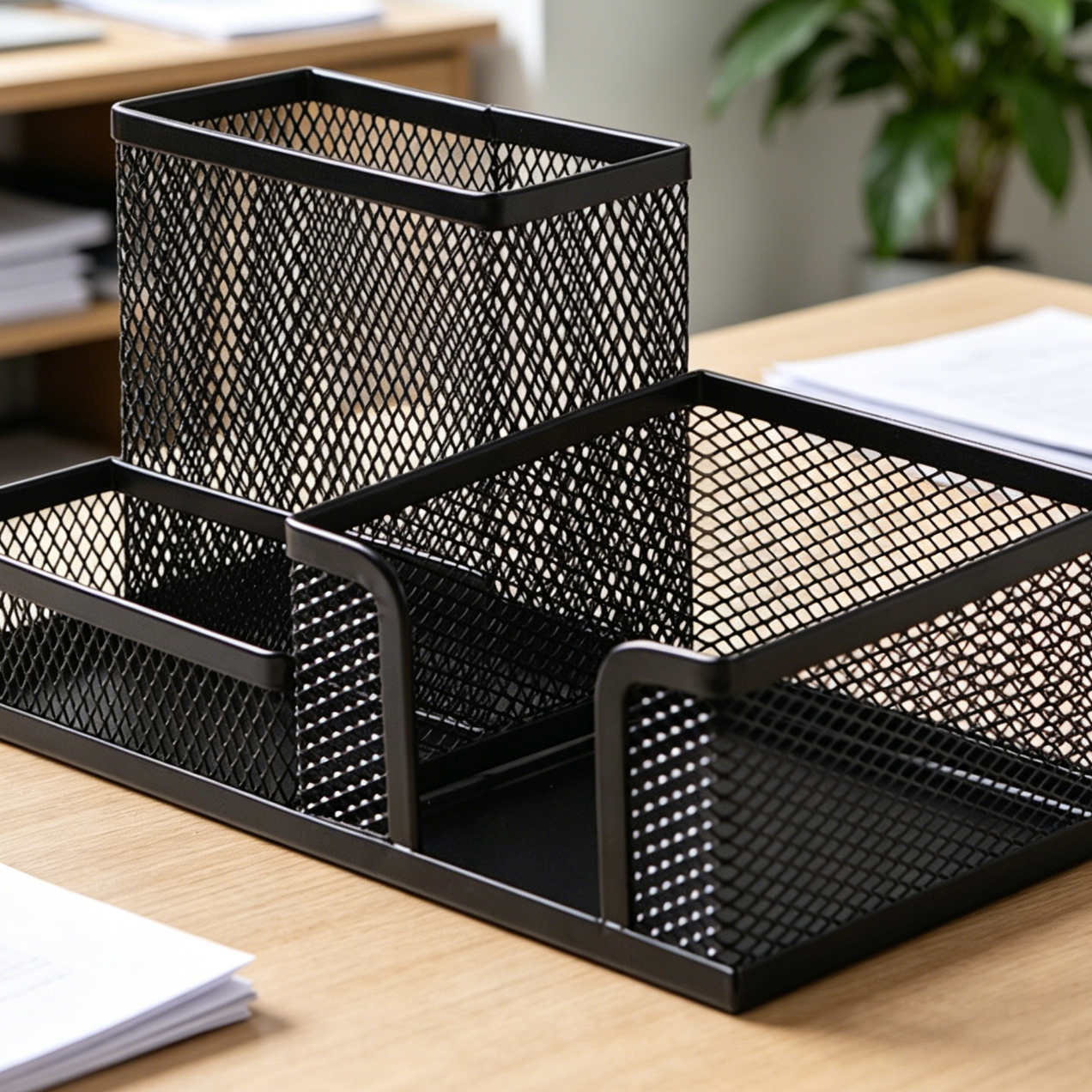 Metal Mesh Multi-functional Desktop Organizer