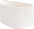 Storage Basket, 13"x10"x9" Cotton Rope Organizer for Dog Toys, Books, Stylish Gift Basket with Handles, Small Laundry Baskets for Shelves, Gradient Brown